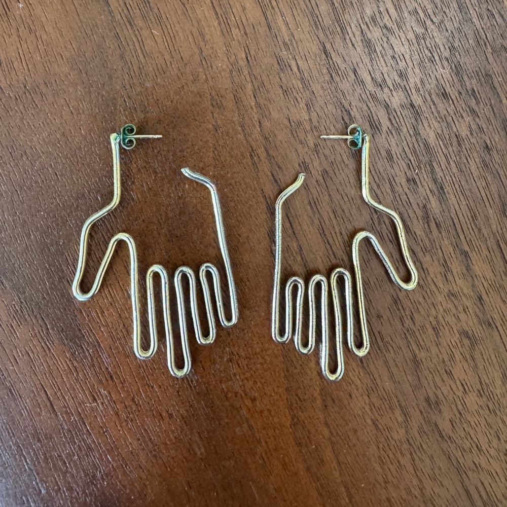 Young Frankk Hand Earrings Gold Plated - Picture 2 of 7